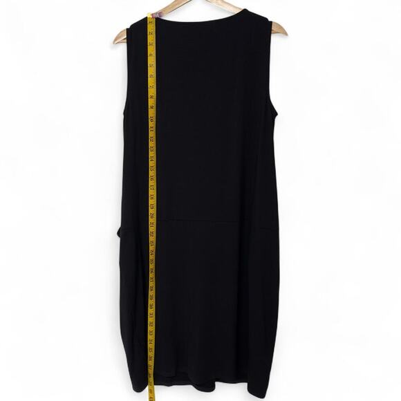 Eileen Fisher Black Tank Dress with Front Pockets (M) - Picture 6 of 10
